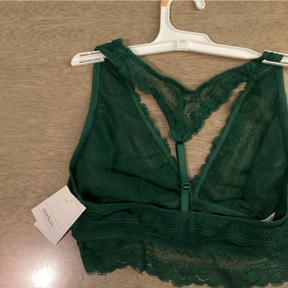 Auden NWT Unlined Racerback Green Bralette Size Medium - Picture 4 of 8